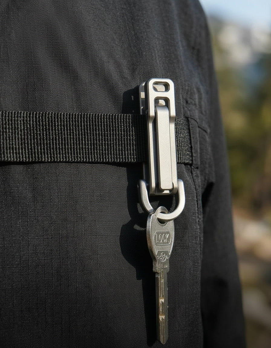 Titanium Bite Clip：A powerful clip keychain,Clamp everywhere