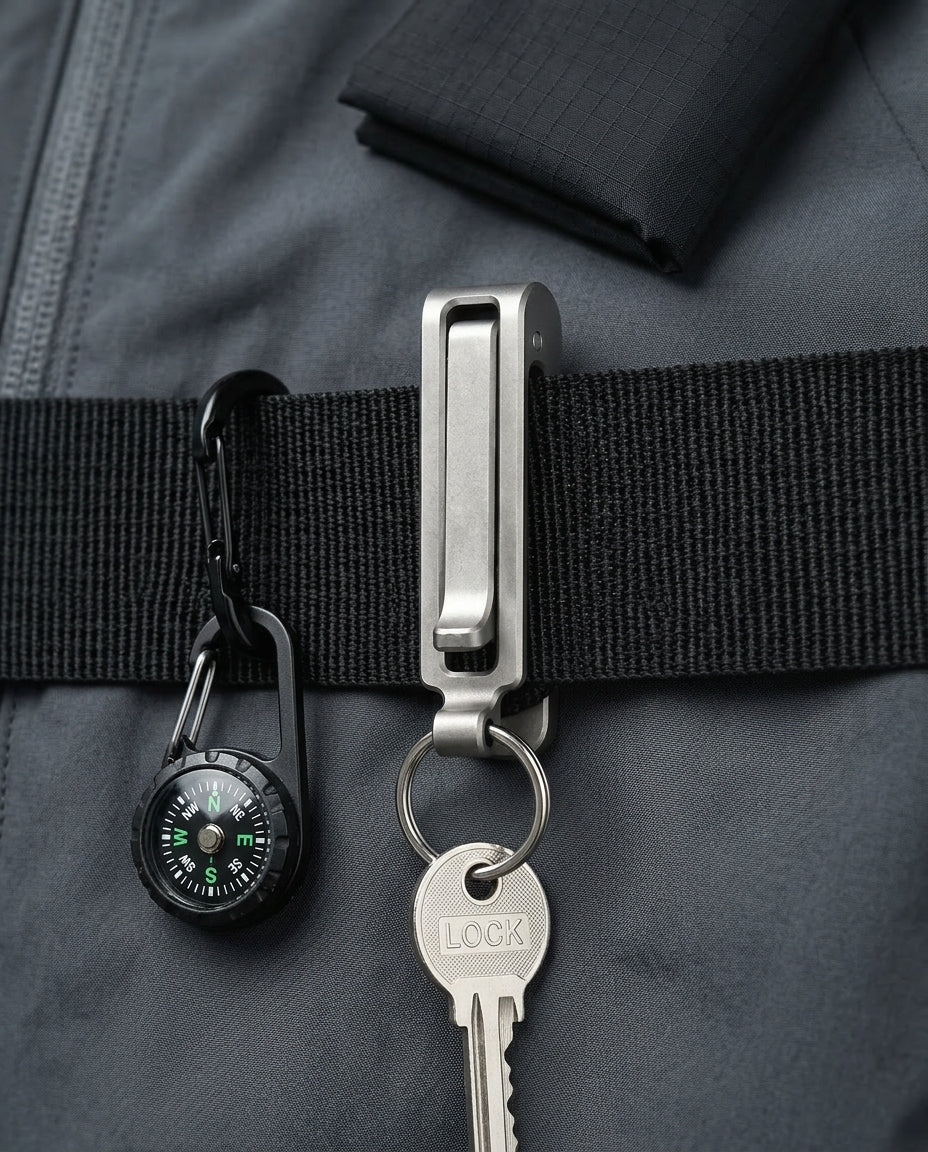 Titanium OmniClip：Everywhere Clip keychain